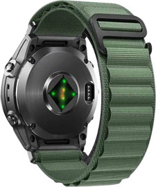 SmartCase רצועה לשעוני גרמין 26mm Quickfit סגנון Alpine Loop בד ירוק WG01