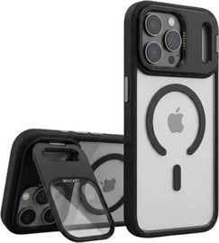 SmartCase כיסוי עם מגן עדשות זכוכית ומעמד מובנה MagSafe NaNox LensGlass iPhone 17 Pro Max שחור