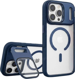 SmartCase כיסוי עם מגן עדשות זכוכית ומעמד מובנה MagSafe NaNox LensGlass iPhone 17 Pro כחול