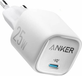 Anker מטען קיר USB-C 25W Anker לבן טעינה מהירה לסמסונג ואייפון