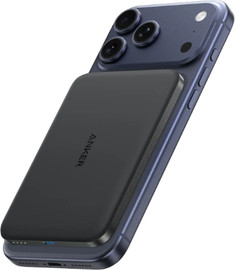 Anker סוללת גיבוי מגנטית אלחוטית 5000mAh טעינה מהירה Qi2 Anker Nano Slim שחור