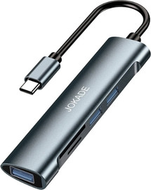 KUKA מפצל 5 ב-1 למחשב עם קורא כרטיסים ו-USB 3.0 דגם Jokade JC011