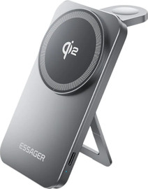 Essager מטען אלחוטי שולחני 2 ב-1 Qi2 15W טלפון אוזניות ושעון אפל ווטש ESSAGER OJD-135