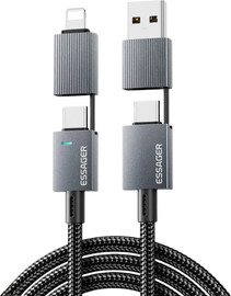 Essager כבל 4 ב-1 USB-C 240W מתאים למחשב טלפון וטאבלט ESSAGER ES-X80