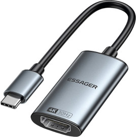 Essager מתאם USB-C ל-HDMI 4K@30Hz אלומיניום ESSAGER ES-OTG23 אפור