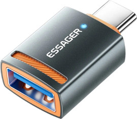 Essager מתאם OTG USB לחיבור Type-C מהירות 5Gbps טעינה 5A דגם ESSAGER ES-OTG17