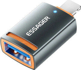 Essager מתאם OTG USB לחיבור Apple Lightning טעינה 3A דגם ESSAGER ES-OTG17