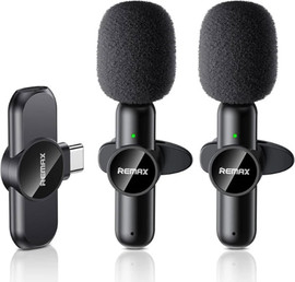 Remax מיקרופון דש אלחוטי כפול חיבור USB-C דגם REMAX Ryusic K10