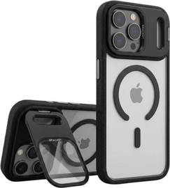 SmartCase כיסוי iPhone 18 Pro Max עם מגן עדשות זכוכית ומעמד MagSafe NaNox LensGlass שחור