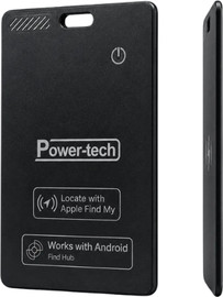 Powertech כרטיס איתור חכם תואם Apple Find My / Google Find Hub תומך טעינה אלחוטית דגם PTAG Pro מבית Power-Tech