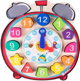 Spark Toys פאזל שעון עץ מיון צורות מבית ספרק טויז