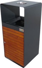 Planero פח אשפה / מאפרה מרובע 50L משולב עץ דגם שי - פלנרו