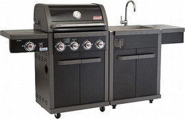 Coleman גריל גז 4 מבערים שחור עם יחידת כיור דגם רבולושן revolution מבית COLMAN - קולמן
