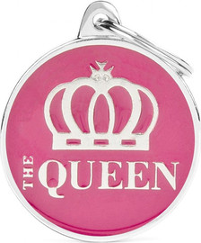 MyFamily תג שם לכלב עם חריטה צארמס THE QUEEN