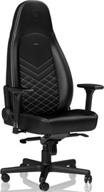 Noblechairs כיסא גיימינג Noblechairs ICON Black/Platinum White בצבע שחור/לבן פלטינה