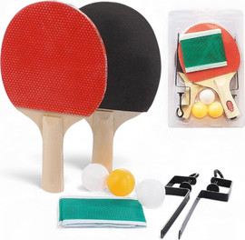 SportSale סט פינג פונג נייד – רשת + 2 מחבטים + 3 כדורים