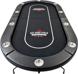 SuperLeague שולחן פוקר אליפטי מתקפל 213 ס"מ HOT HAND POKER סופרליג - צבע שחור