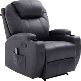 Premium Comfort כורסאת טלוויזיה ידנית עם מסאז בצבע שחור