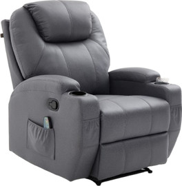 Premium Comfort כורסאת טלוויזיה ידנית עם מסאז בצבע אפור