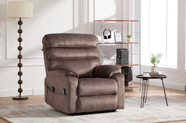 Premium Comfort כורסאת הקמה חשמלית עם מסאז בצבע חום