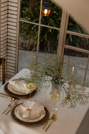 CASA BELLA מפת שולחן עגולה רומא לבן