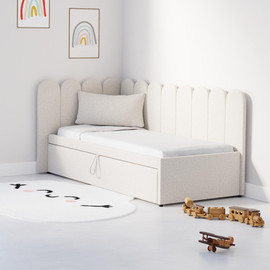 Moka Home מיטת חבר דגם - Jelly כולל 2 מזרנים - שמנת