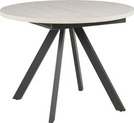 Moka Home שולחן דגם - Rondo קוטר 100ס״מ נפתח עד 140 ס״מ - טרוונטין