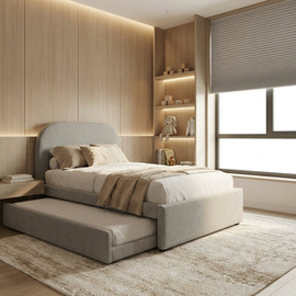 Moka Home מיטת חבר דגם - אגם כולל 2 מזרנים - בתוספת ארגז מצעים