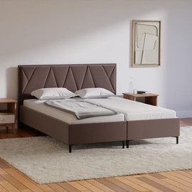 Moka Home מיטה יהודית דגם - Cavalli כולל 2 מזרנים - בתוספת ארגז מצעים - בצבע AZION-05