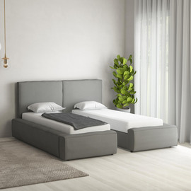 Moka Home מיטה יהודית דגם - Daniel כולל 2 מזרנים - בתוספת שני ארגזי מצעים - בצבע FIBER-15