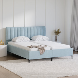 Moka Home מיטה יהודית דגם-Amanda כולל 2 מזרנים - בצבע אפור