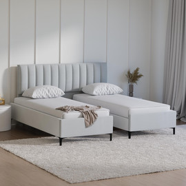 Moka Home מיטה יהודית דגם-Amanda כולל 2 מזרנים - בצבע FIBER-13