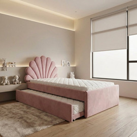 Moka Home מיטת חבר Flower - כולל 2 מזרנים - בתוספת ארגז מצעים - בצבע ISTANBUL-69