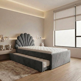 Moka Home מיטת חבר Flower - כולל 2 מזרנים - בתוספת ארגז מצעים - בצבע ISTANBUL-50