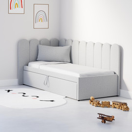 Moka Home מיטת חבר דגם - Jelly כולל 2 מזרנים - בתוספת ארגז מצעים - בצבע FIBER-13