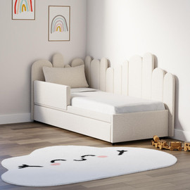 Moka Home מיטת חבר דגם - Jungle כולל 2 מזרנים - בתוספת ארגז מצעים - בצבע FIBER-02