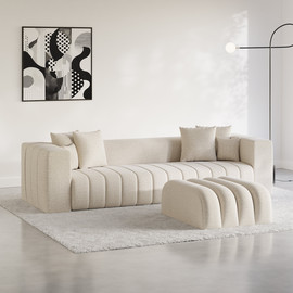 Moka Home ספת רביצה בעיצוב איטלקי דגם - Alpin - בתוספת הדום - בצבע Dream-03