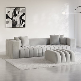 Moka Home ספת רביצה בעיצוב איטלקי דגם - Alpin - בתוספת הדום - בצבע OMEGA-01