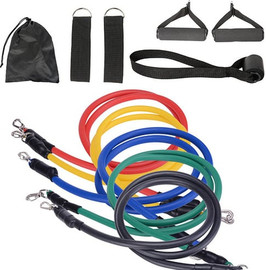 ישראל מרקט סט רצועות התנגדות Professional 11-Piece – מכון כושר שלם בתיק אחד