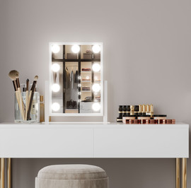 ישראל מרקט מראת איפור הוליוודית דגם ROSE – תאורת LED מקצועית עם עמעום חכם Touch