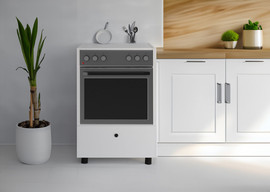 ישראל מרקט ארון שירות פרימיום לתנור Built-In דגם קיסר (CAESAR) – גוון לבן נקי עם משטח עליון סגור