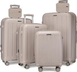 Camel Mountain סט שישה פריטים Camel Mountain® Infinity – מזוודות בגדלים 14", 14", 20", 24", 28" ו־32" - קרמי שנהב