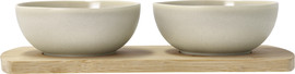 Villa Collection סט מגש עם 2 קערות Shoku - בז'