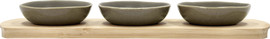 Villa Collection סט מגש עם 3 קערות Shoku - חום