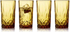 Lyngby Glas רבעיית כוסות זכוכית 380 מל' Sorrento - אמבר