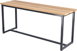Jan Kurtz ספסל עץ Time - טיק טבעי / אלומיניום שחור