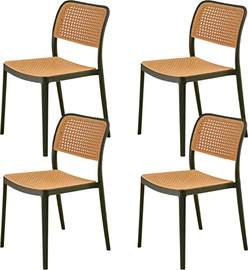 SHANGO רבעיית כסאות RATTAN צבע שחור