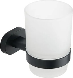 חרסינה מחזיק כוס למברשות שיניים תלוי Matrix 666B-3 עשוי מחומר Brass אל חלד צבע שחור מט