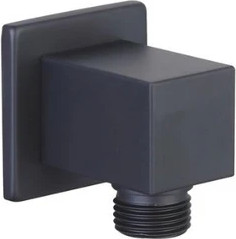 חרסינה נקודת מים מרובעת 36557 עשויה Brass אל חלד צבע שחור מט מתאימה לחיבור צינור של מוט פינוק ו/או צינור של מזלף