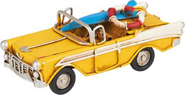בוקסטייל מכונית רטרו צהובה עם גלשן 11.5x4.7x4.4 ס"מ 4525-8
